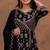 Black cotton floral printed ethnic kurta set with dupatta