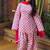 Pink cotton floral printed ethnic kurta set with dupatta