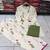Off-white cotton floral printed ethnic kurta set with dupatta