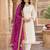 White cotton plain chikankari ethnic kurta set with dupatta
