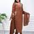 Brown cotton embroidered thread work ethnic kurta set with dupatta