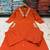 Orange cotton embroidered thread work ethnic kurta set with dupatta