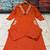 Orange cotton embroidered thread work ethnic kurta set with dupatta