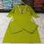 Green cotton embroidered thread work ethnic kurta set with dupatta