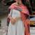 White cotton plain chikankari long kurta with dupatta