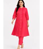 Solid pleated kurti set