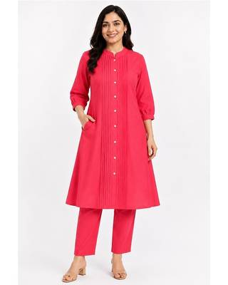 Solid pleated kurti set 2