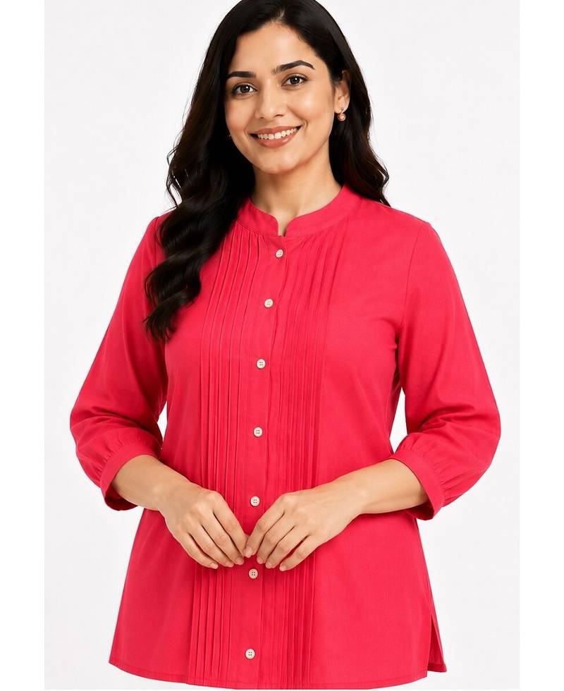 Solid pleated kurti set