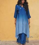 Blue  ombre kurti set