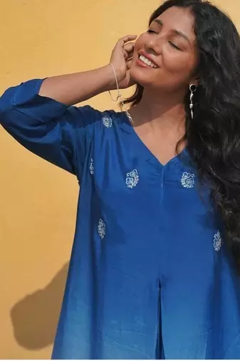 Blue  ombre kurti set