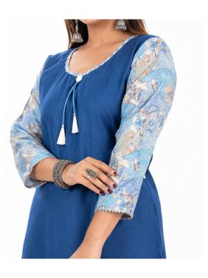 Teal blue kurtie plazo set 2