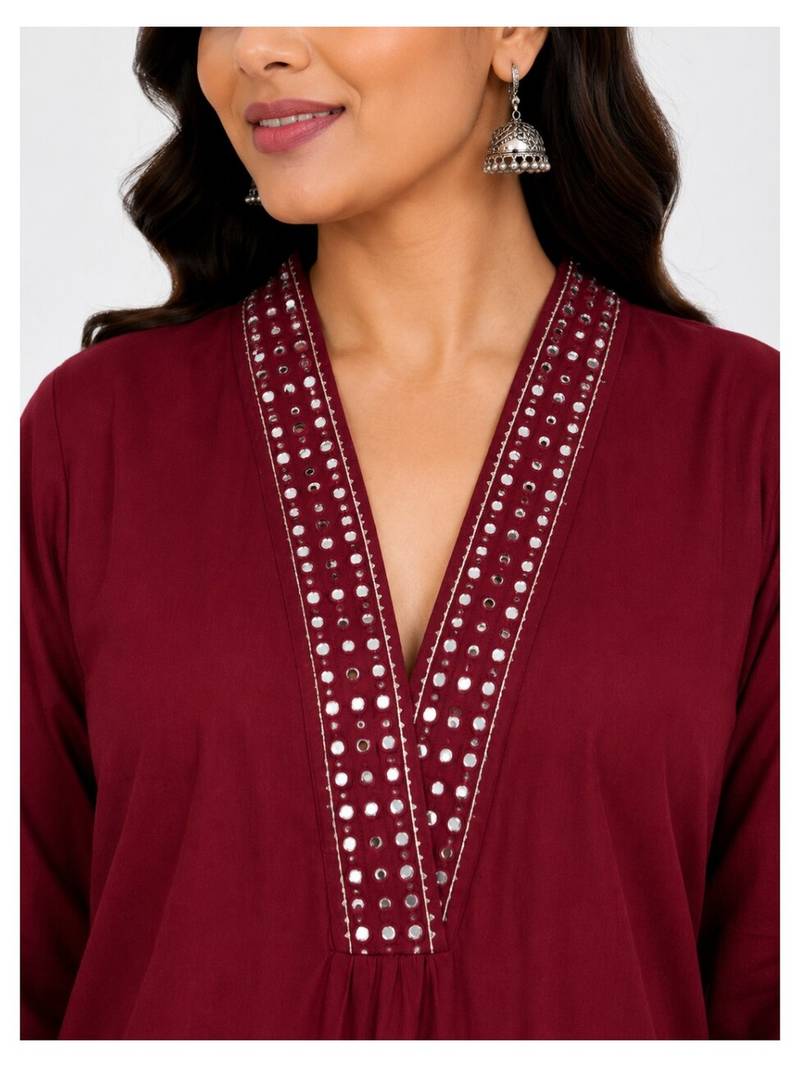 Meroon kurti set
