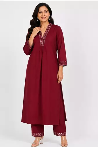 Meroon kurti set