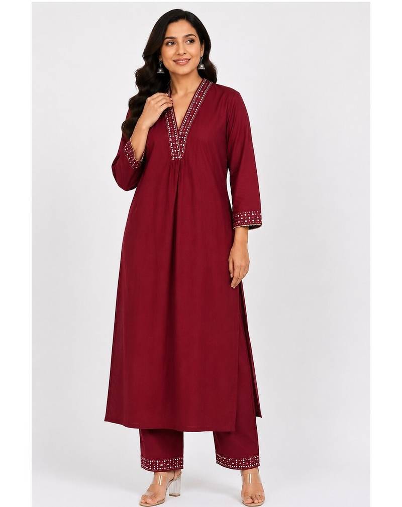 Meroon kurti set