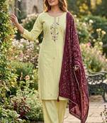 green meroon duptta set