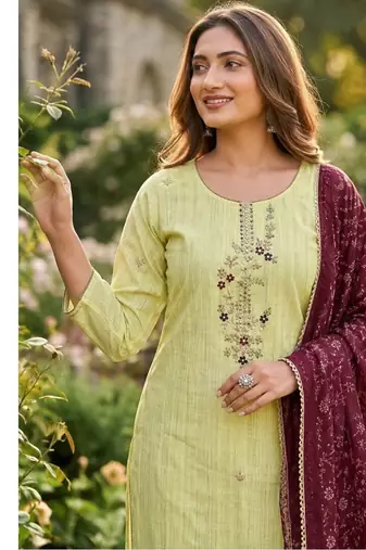 green meroon duptta set