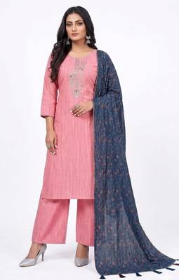 Pink blue duppta set 1