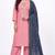 Pink blue duppta set