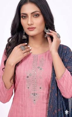 Pink blue duppta set 3