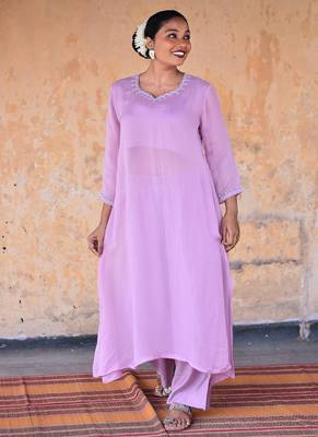 Onion pink kurti set 2
