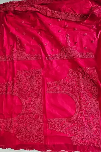 RED SEQUINS & EMBROIDERED NET FESTIVAL LEHENGA CHOLI SET