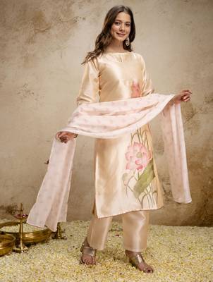  Soft Aasam Printed Work Straight Shape Kurta Pant and Dupatta Set 3