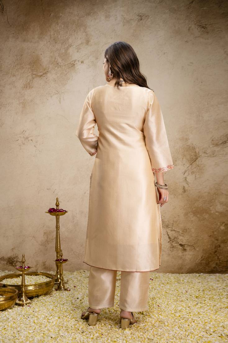  Soft Aasam Printed Work Straight Shape Kurta Pant and Dupatta Set