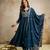  Vichitra Silk Embroidery Work Flared Shape Anarkali Pant and Dupatta Set