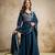  Vichitra Silk Embroidery Work Flared Shape Anarkali Pant and Dupatta Set