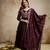  Vichitra Silk Embroidery Work Flared Shape Anarkali Pant and Dupatta Set