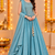 Aqua Blue Embroidered Art Silk Lehenga Choli with Dupatta