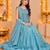 Aqua Blue Embroidered Art Silk Lehenga Choli with Dupatta