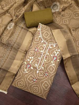 mauve color shimmer cotton linen fabric designer ethnic ceremonial suit for ethnic looks 2