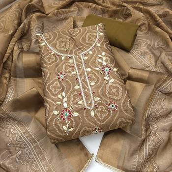 mauve color shimmer cotton linen fabric designer ethnic ceremonial suit for ethnic looks 3