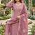 pink color shimmer cotton linen fabric designer ethnic ceremonial suit for ethnic looks