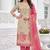 beige color shimmer cotton linen fabric designer ethnic ceremonial suit for ethnic looks