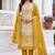 beige color shimmer cotton linen fabric designer ethnic ceremonial suit for ethnic looks