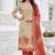 beige color shimmer cotton linen fabric designer ethnic ceremonial suit for ethnic looks