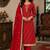 red color smart and ethnic jam cotton fabric beautiful ceremonial suit for girls