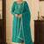 firozi color smart and ethnic jam cotton fabric beautiful ceremonial suit for girls
