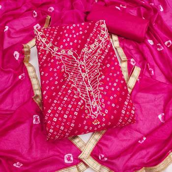 pink color smart and ethnic jam cotton fabric beautiful ceremonial suit for girls 3