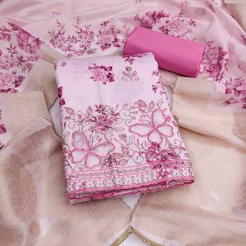 pink color smart and ethnic jam cotton fabric beautiful ceremonial suit for girls 3
