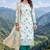 sea green color smart and ethnic jam cotton fabric beautiful ceremonial suit for girls