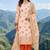 orange color smart and ethnic jam cotton fabric beautiful ceremonial suit for girls