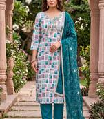 multi color smart and ethnic jam cotton fabric beautiful ceremonial suit for girls