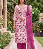 multi color smart and ethnic jam cotton fabric beautiful ceremonial suit for girls