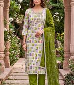 multi color smart and ethnic jam cotton fabric beautiful ceremonial suit for girls