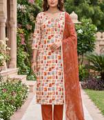 multi color smart and ethnic jam cotton fabric beautiful ceremonial suit for girls