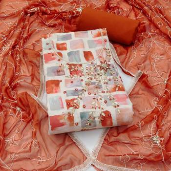 multi color smart and ethnic jam cotton fabric beautiful ceremonial suit for girls 3