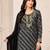 Black color georgette fabric designer embroidery work ceremonial sharara dress for girls